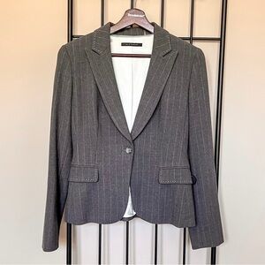 Elie Tahari Wool Gray Pinstripe Blazer Sz 6
